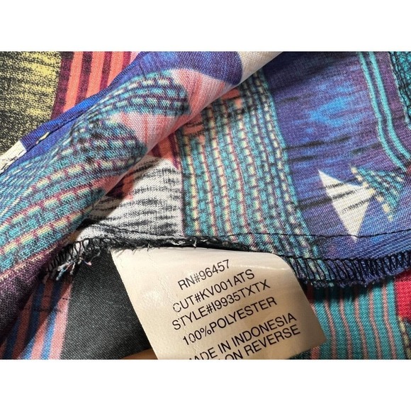 Eyeshadow Boho Open Long Cardigan Top Womens Large Aztec Print Colorful - Picture 5 of 7